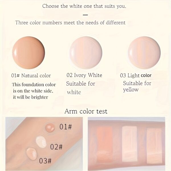 BB Cream Liquid Foundation - Super Wearing, Long-Lasting Flawless Finish, Moisturizing & Isolating, Medium Coverage, Matte Finish for All Skin Types - Ideal Holiday Gift for Women - Image 4