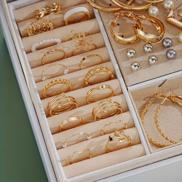 86pcs/set Elegant Retro Earrings, Multi-layer Necklace, Earrings, Rings, Four-in-one Multi-piece Jewelry Set for Women, Ideal for Daily Outing, Commuting, Mother's Day, Valentine's Day Gifts, No Box - Image 6