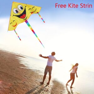 Smiling in the Sky Kite with Free Flying String - Durable Polyester, Mixed Colors, Perfect for Outdoor Fun