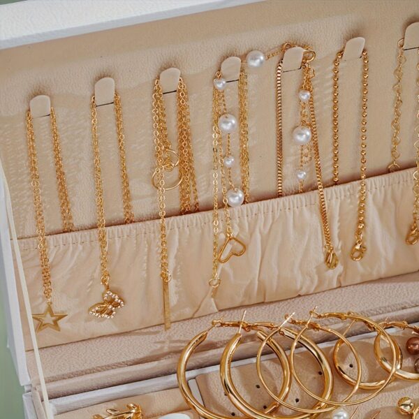 86pcs/set Elegant Retro Earrings, Multi-layer Necklace, Earrings, Rings, Four-in-one Multi-piece Jewelry Set for Women, Ideal for Daily Outing, Commuting, Mother's Day, Valentine's Day Gifts, No Box - Image 7