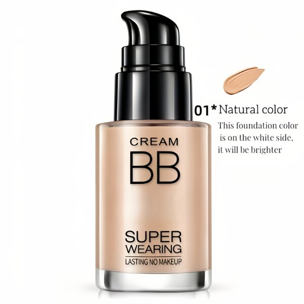 BB Cream Liquid Foundation - Super Wearing, Long-Lasting Flawless Finish, Moisturizing & Isolating, Medium Coverage, Matte Finish for All Skin Types - Ideal Holiday Gift for Women - Image 3