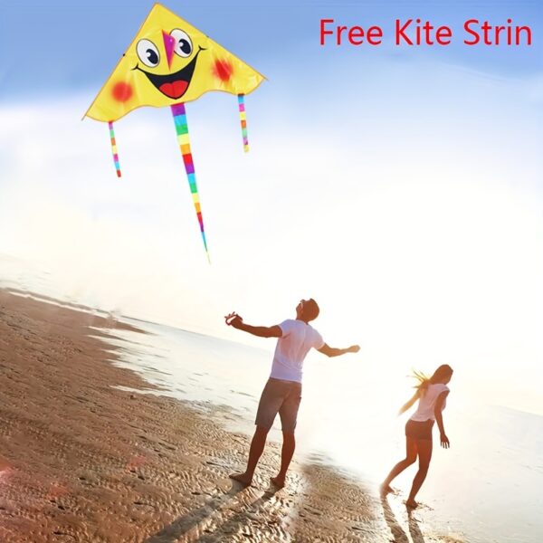 Smiling in the Sky Kite with Free Flying String - Durable Polyester, Mixed Colors, Perfect for Outdoor Fun - Image 3
