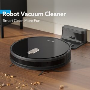 Robot Vacuum and Mop Combo, 4000Pa Strong Suction, Robotic Vacuum Cleaner with Auto Carpet Boost, Self-Charging, App&Remote, Ideal for Pet Hair