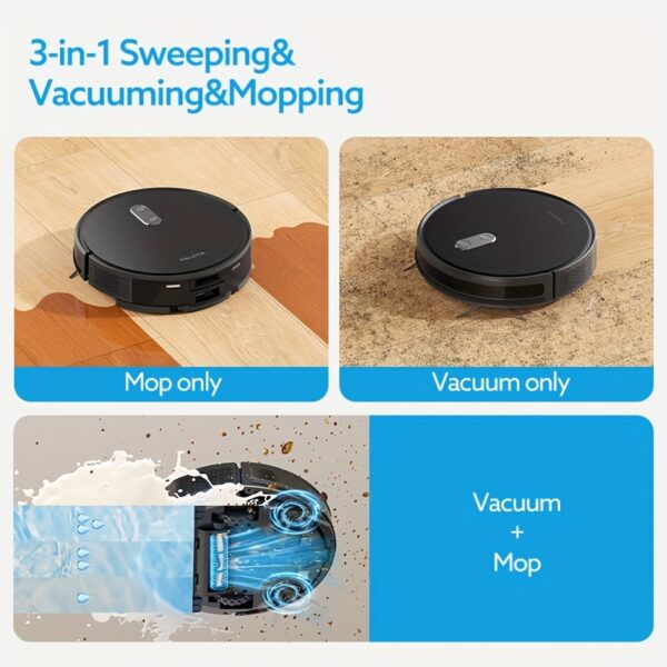 Robot Vacuum and Mop Combo, 4000Pa Strong Suction, Robotic Vacuum Cleaner with Auto Carpet Boost, Self-Charging, App&Remote, Ideal for Pet Hair - Image 6