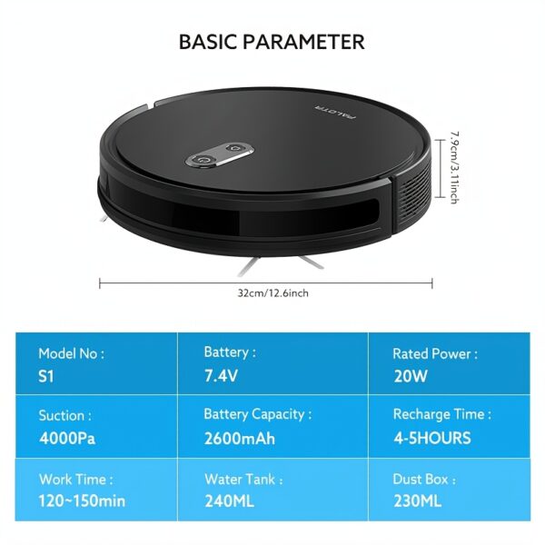 Robot Vacuum and Mop Combo, 4000Pa Strong Suction, Robotic Vacuum Cleaner with Auto Carpet Boost, Self-Charging, App&Remote, Ideal for Pet Hair - Image 11