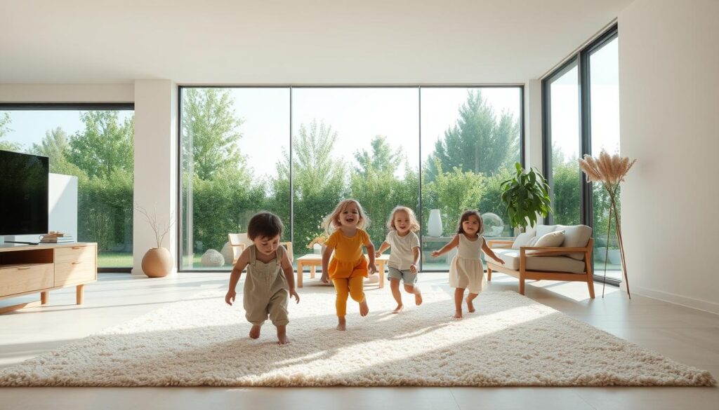 minimalist home with children