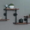 BIXIRAO Industrial Rustic Modern Solid Wood Ladder Pipe Wall Mounted Floating Shelves – 4 Tiers Bookshelf,DIY Storage Shelving,Hung Bracket,Bookcases - Image 7