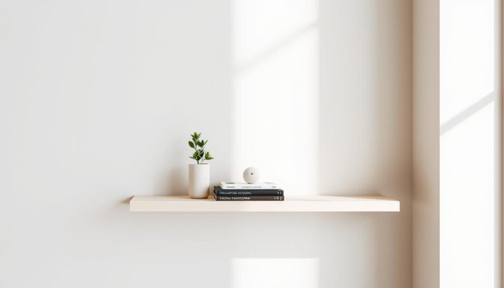 minimalist floating shelf decor